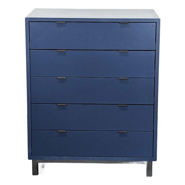 Room & Board Copenhagen Modern Blue 5-Drawer Dresser For Sale