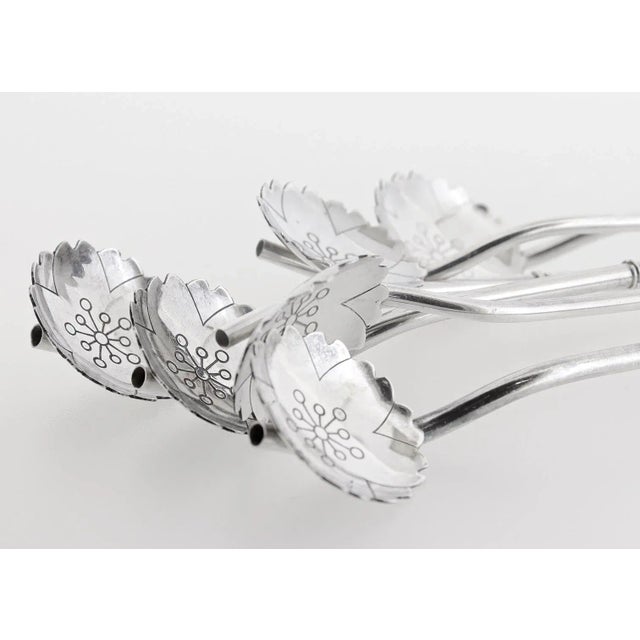 6 Japanese Sterling Silver Mid-Century Cherry Blossom Cocktail/Iced Tea Straws For Sale - Image 11 of 12