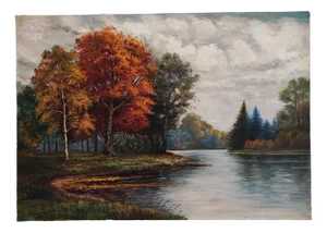 Arthur Amez-Droz, Paysage lacustre automnal, 1912, Oil on Canvas