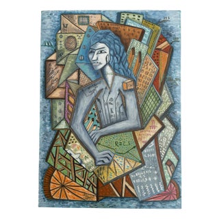 Mario D'altilia, Figure and Technical Landscape, 2015, Oil on Canvas For Sale