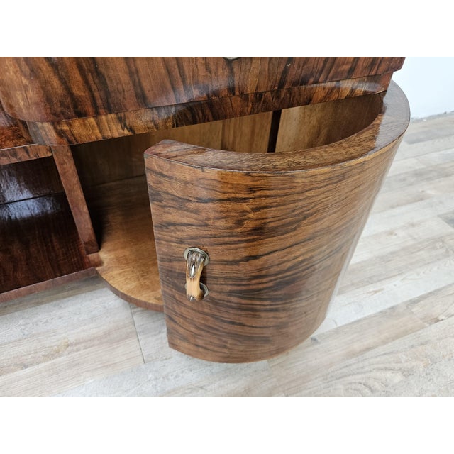 Art Deco Dressing Table in Walnut Burl with Mirror, 1940s For Sale - Image 15 of 18