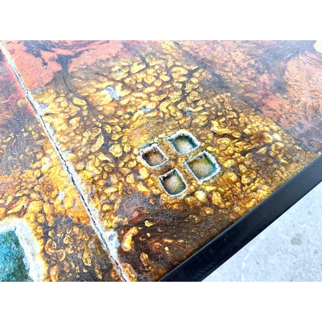 Coffee Table in Enameled Lava and Metal by Robert and Jean Cloutier, 1950s For Sale - Image 14 of 18