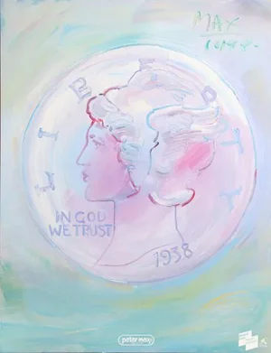 1980s Peter Max, in God We Trust, Poster