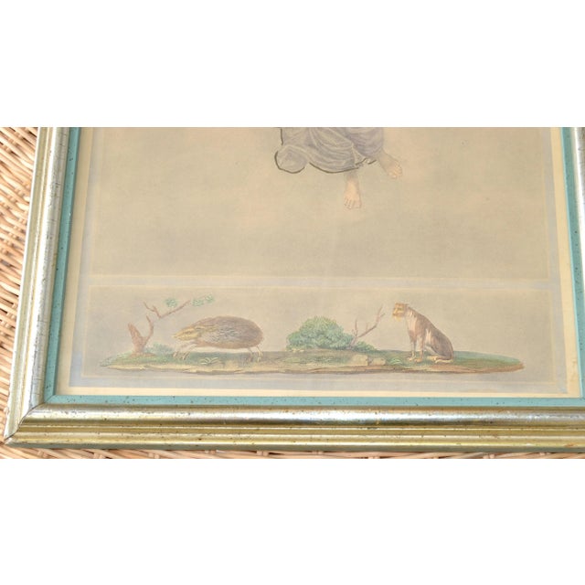 Wood Borghese 1890 Steel Engraving Greco Roman Scene Bernard Picture Co. New York Holding Bird. For Sale - Image 7 of 13