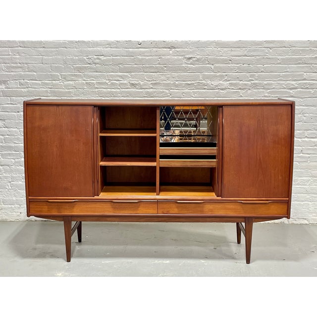 E. W. Bach Large Danish Mid Century Modern Teak Credenza / Sideboard, by e.w. Bach, C. 1960's For Sale - Image 4 of 14