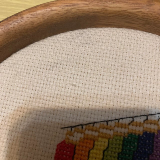 Vintage Multicolored Viking Ship Needlepoint For Sale - Image 4 of 5