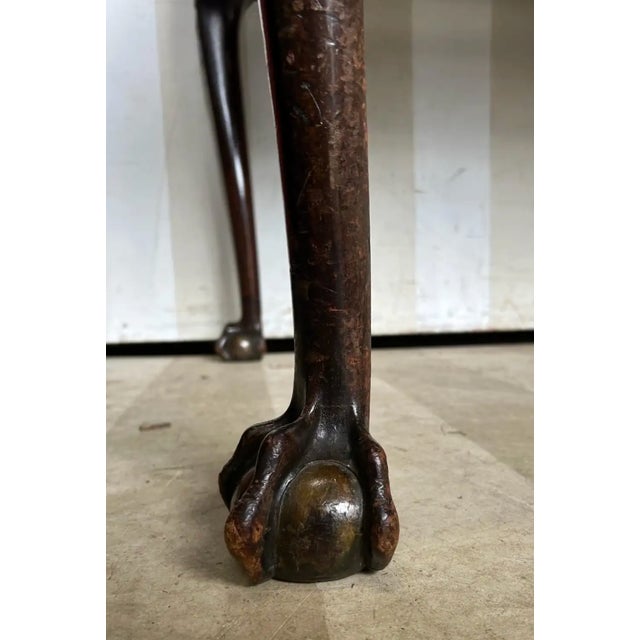 18th Century Fine 18th Century Georgian Walnut Table With Gilt Shells and Claw and Ball Feet For Sale - Image 5 of 7