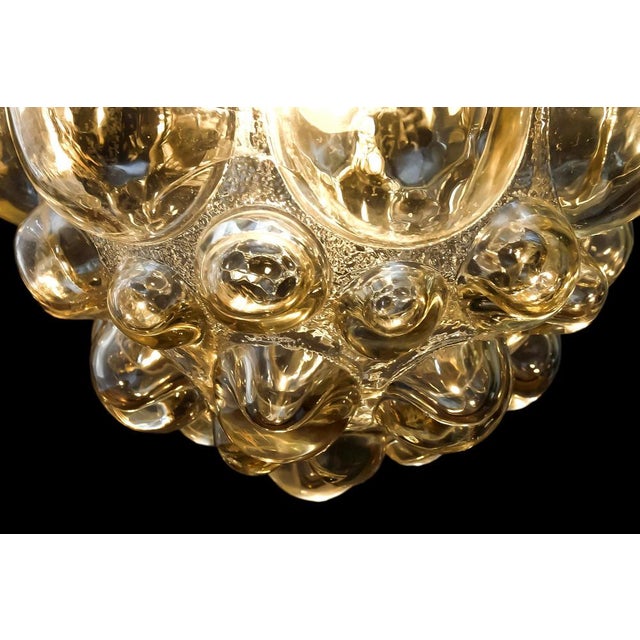 Amber Bubble Glass Pendant Light by Helena Tynell for Limburg, Germany, 1960s For Sale - Image 6 of 8