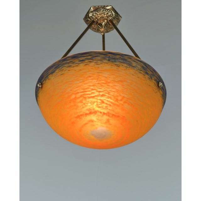 1920s French Art Deco Pendant Light by André Delatte 1920s France For Sale - Image 5 of 11
