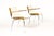 #1907 — Danish Modern / Mid Century Arm Chairs — Duba Møbelindustri — Chrome + Oak + Natural Bouclé Great vintage...