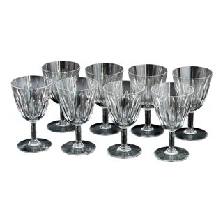 Vintage French Crystal Wine Glasses from Baccarat, 1980s, Set of 8 For Sale