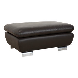 Brown Leather Stool from Willi Schillig For Sale