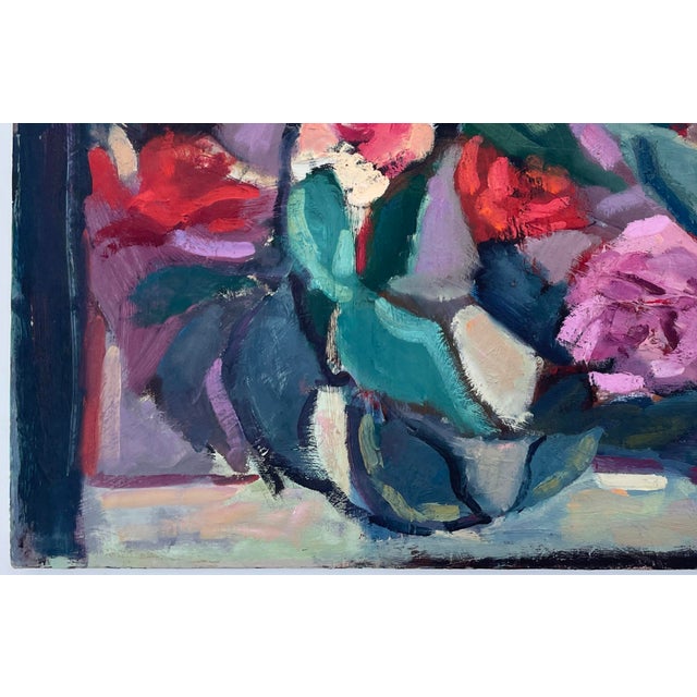 1980s “Still Life With Garden Roses” by Hannah Dalbey - For Sale In Monterey, CA - Image 6 of 8