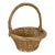 Vintage Unused Natural Color Willow Basket With Twisted Handle For Sale