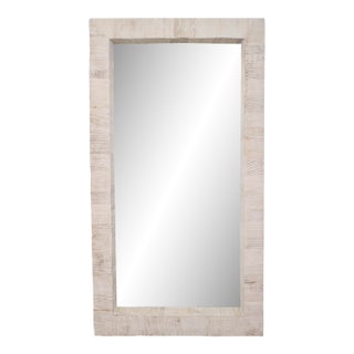 White Washed Salvaged Elm Mirror For Sale