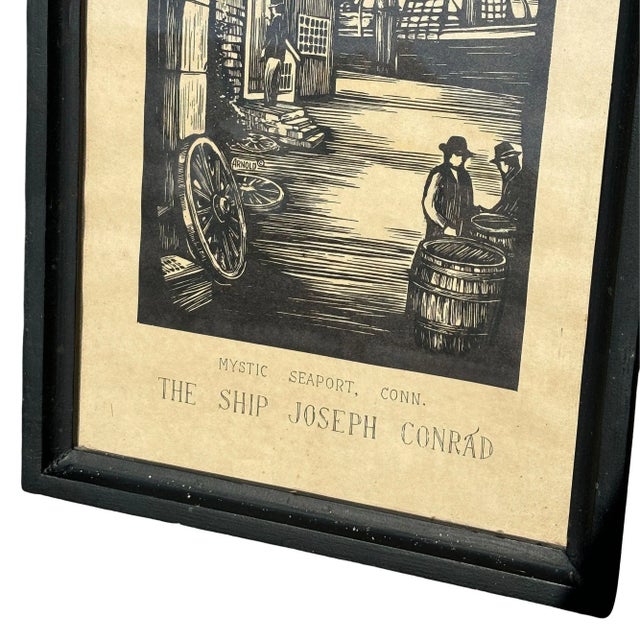 Set of Two Mystic Seaport Whaling Woodblock Prints by James Arnold For Sale - Image 4 of 6