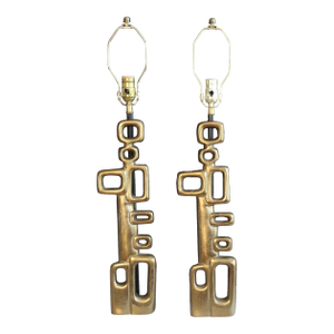 Mid 20th Century Richard Barr Style Sculptural Lamps - a Pair