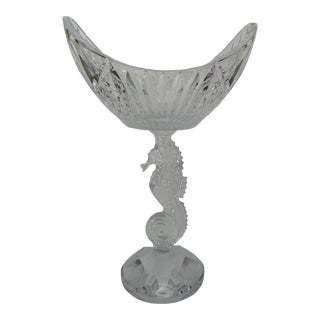 Waterford Seahorse Centerpiece Pedestal Bowl Signed Tom Brennan For Sale