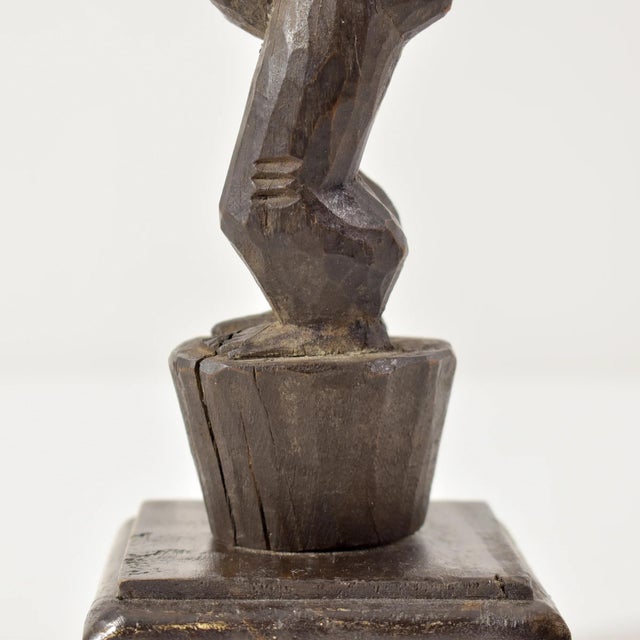 Early 20th Century Senufo Figural Rhythm Pounder on Custom Base Cote d'Ivoire For Sale - Image 9 of 14