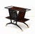 Beautiful 1950's modernist ebonized wood and rosewood with enclosed bottle holder bar cart designed by Cesare Lacca, fully...