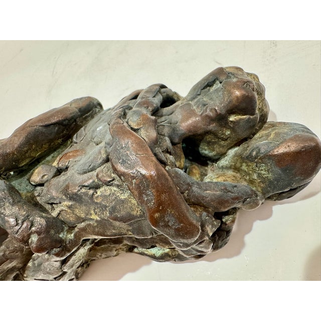 Metal 1960s Larry Mohr Bronze Lovers Sculpture Signed From Artist Estate For Sale - Image 7 of 9