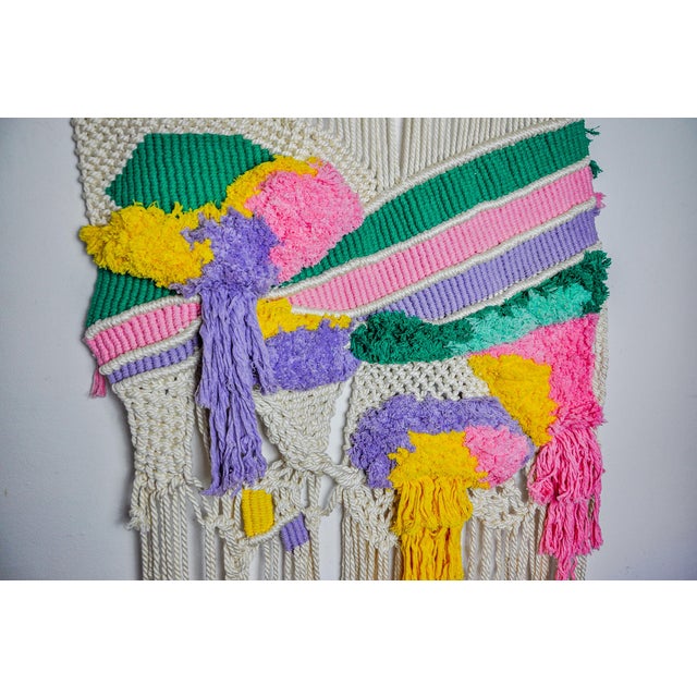 Textured Macrame Wall Tapestry, 1970s For Sale - Image 6 of 9
