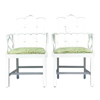 Vintage Asian Lacquered Pagoda Chairs - a Pair For Sale