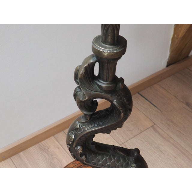 Vintage Zoomorphic Dragon Lamp in Cast Metal, 1970s For Sale - Image 4 of 18