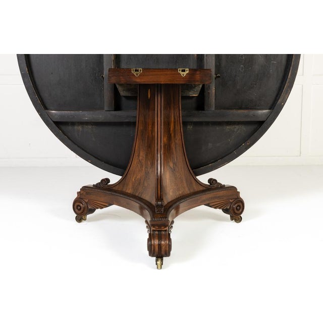 19th Century English Regency Rosewood Centre Table For Sale - Image 6 of 7