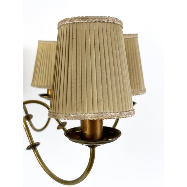 Cream Mid-Century 8-Armed Chandelier from Vereinigte Werkstätten München, Germany, 1950s For Sale - Image 8 of 18