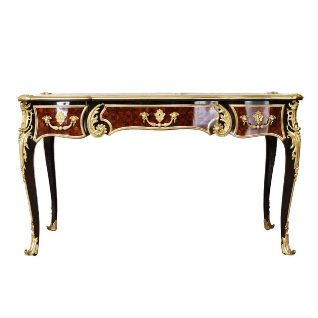 Louis XV Style Wood and Gilded Bronze Desk For Sale - Image 4 of 9