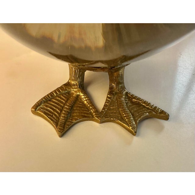 Vintage Mid Century Modern Brass and Glass Duck Luca Bojola for Licio Zanetti For Sale - Image 9 of 12