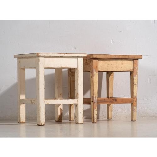 Rustic Vintage Side Tables, 1920, Set of 2 For Sale - Image 3 of 14