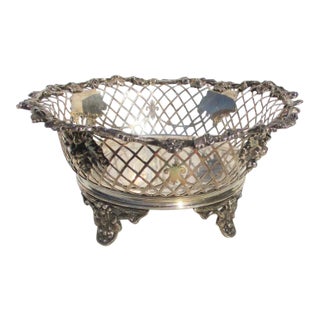 Dated 1928 James Dixon & Sons Sterling Silver Pierced Bowl For Sale