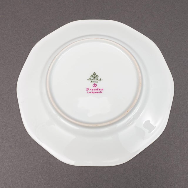 Ceramic Mid 20th Century Rosenthal Bavaria Dresden Yellow Gold Gilt Floral Porcelain Salad Plate - Set of 6 For Sale - Image 7 of 10