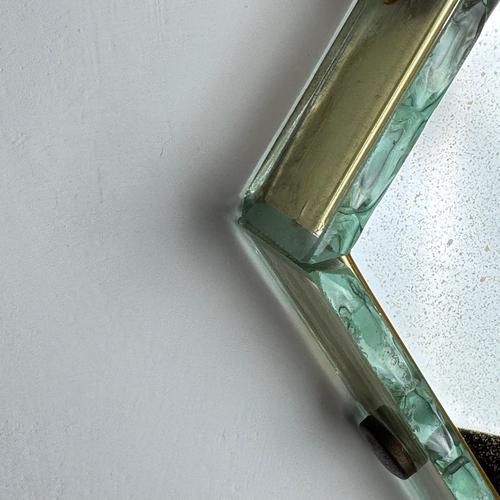 Large Diamond-Shaped Wall Mirror attributed to Luigi Brusotti for Fontana Arte, 1950s For Sale - Image 6 of 13