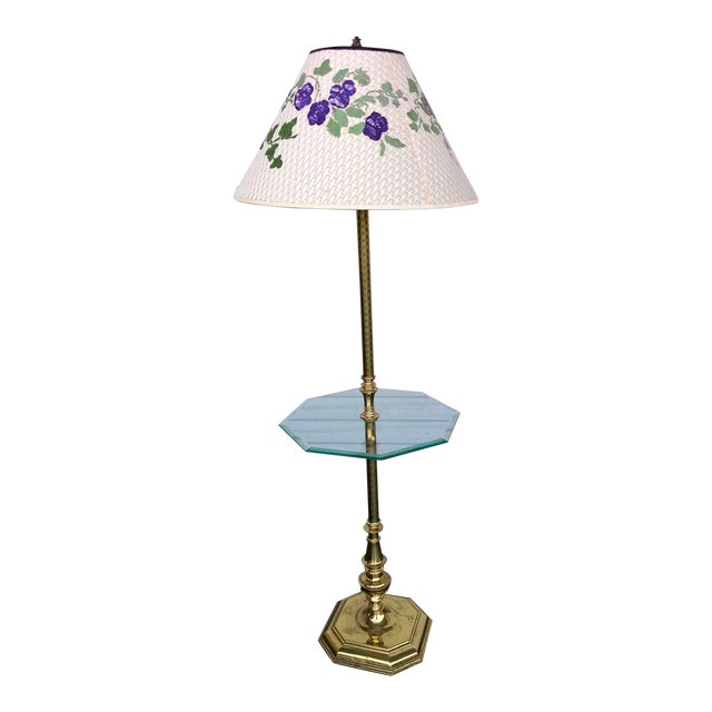 Stiffel Brass Floor Lamp With Glass Table Chairish