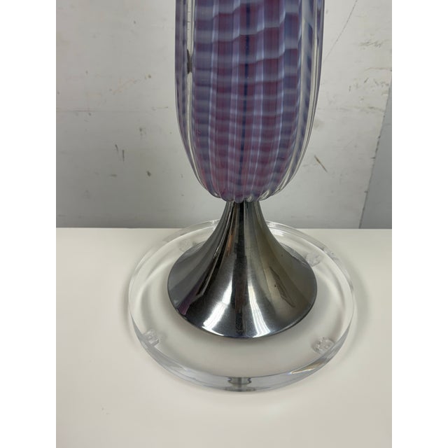 Mid 20th Century DWM Maloos Custom Design Opalescent Murano Table Lamps, Pair For Sale - Image 5 of 12