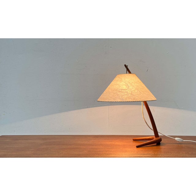 Mid-Century Modern Mid-Century Modern Teak Dornstab Table Lamp by A. Pöll for Kalmar, Vienna, 1950s For Sale - Image 3 of 18