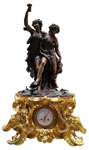 Large Gilded Bronze Clock by Clodion, 19th Century