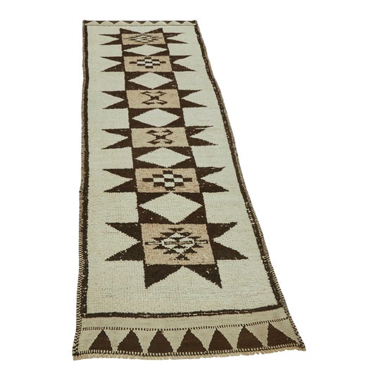 Beige Bohemian Runner Rug For Sale