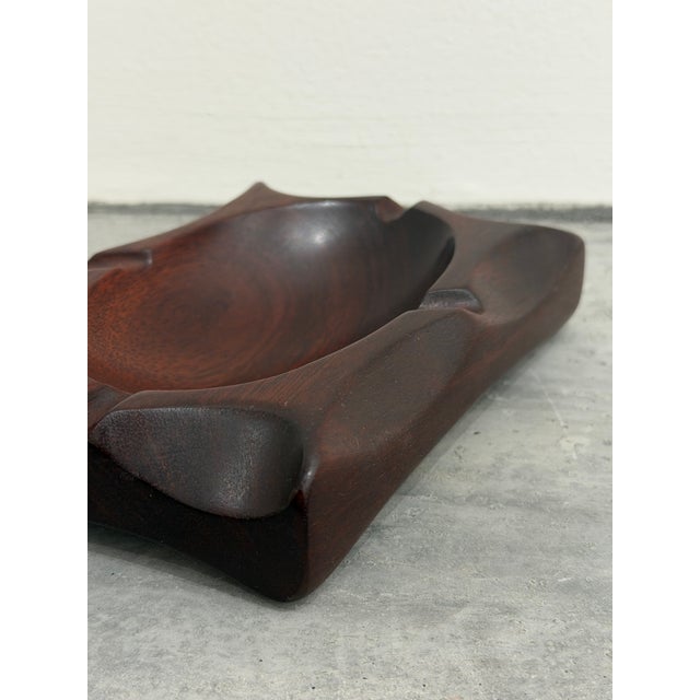 Brown Brazilian Modern Jacaranda Wood Ashtray or Catchall, 1980s For Sale - Image 8 of 12