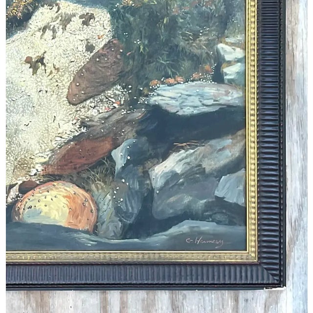 Vintage Boho Original Abstract Oil Painting For Sale - Image 10 of 13