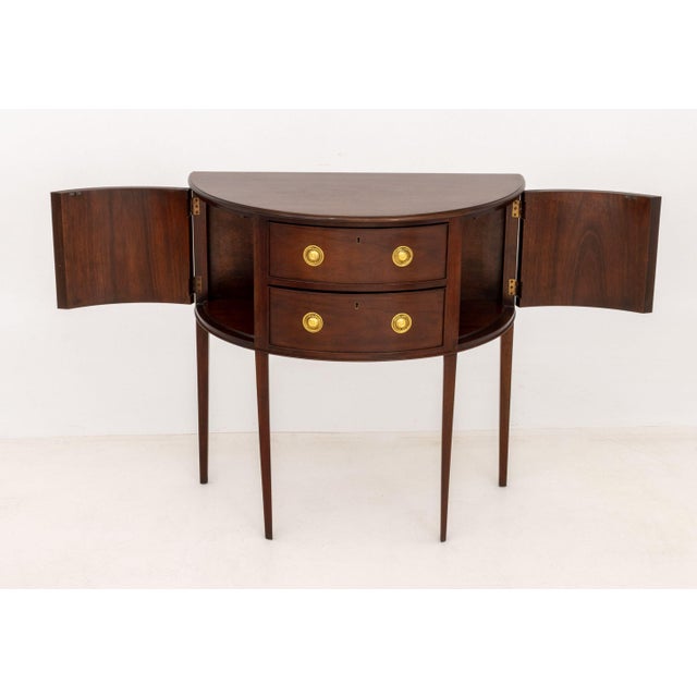 American Baker Furniture Mahogany Demilune Console Table For Sale - Image 3 of 8