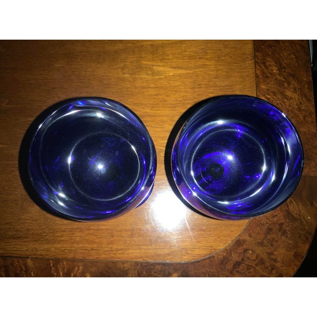 Mid-Century Modern Hand-Blown Cobalt Blue Goblets - Set of 2 Enjoy your favorite beverage with these beautiful and well-...