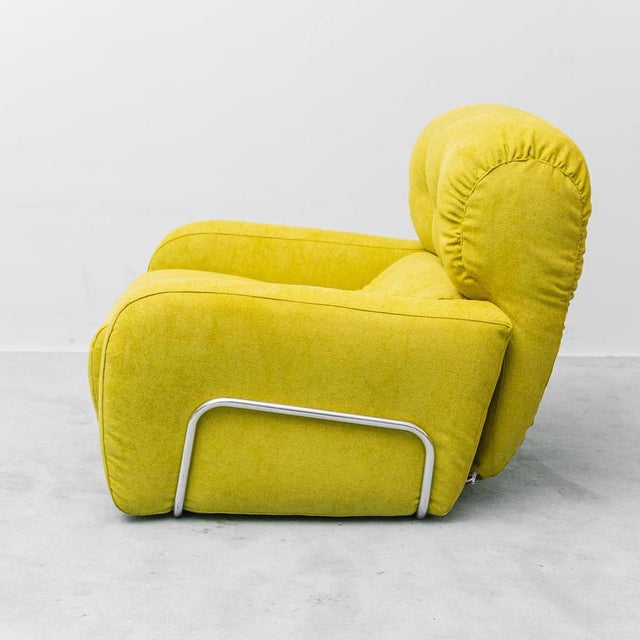 1970s Green Fabric Armchair with Metal Frame, 1970s For Sale - Image 5 of 13