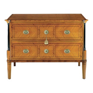 Turnbull Chest/Dresser W/ Canted Corners and Ebony Pilasters in Yew Wood For Sale