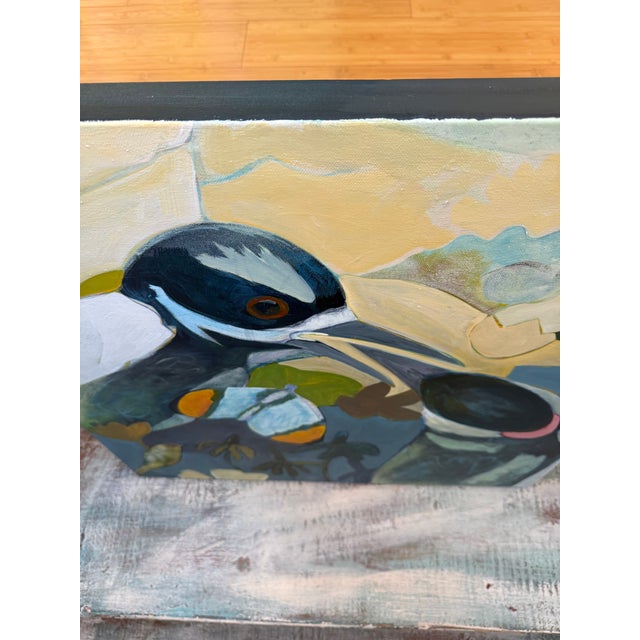 Blue “Garden Life” a Bird Painting by LWren Walraven For Sale - Image 8 of 11