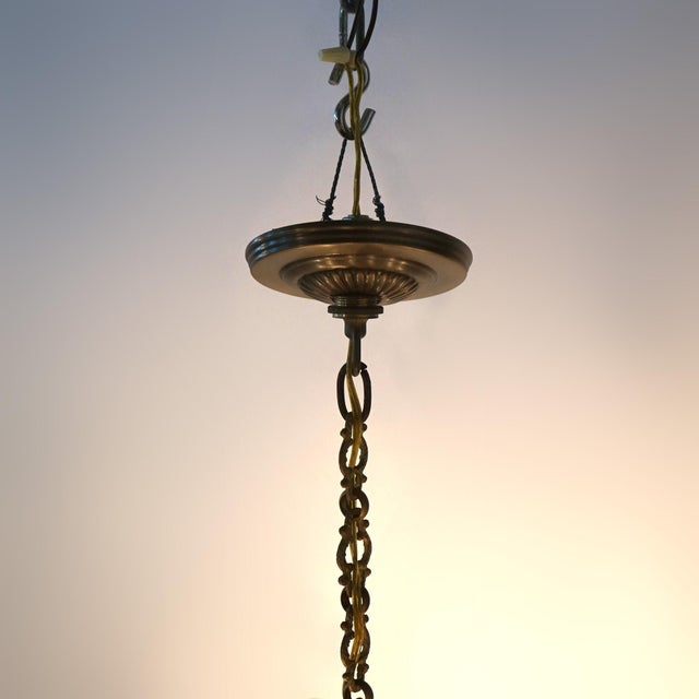 Vintage French Louis XIV Style Bronze & Crystal Eight-Light Chandelier C1930 For Sale - Image 9 of 10