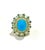 Gemstone Bochic “Capri” Vintage Blue Opal, AquaMarine & White Topaz Ring - 18K Gold & Sil For Sale - Image 7 of 8